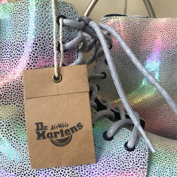 Dr Martens Eye Boot Sand Rainbow Metallic Ray Lace Up Boots - Picture 5 of 7